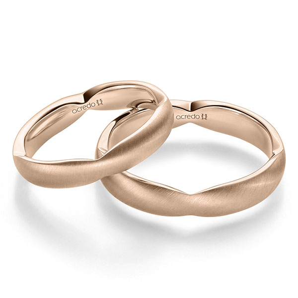 Paar klassische Trauringe/Eheringe in Rotgold 585 von acredo Paar klassische Trauringe/Eheringe in Rotgold 585 von acredo