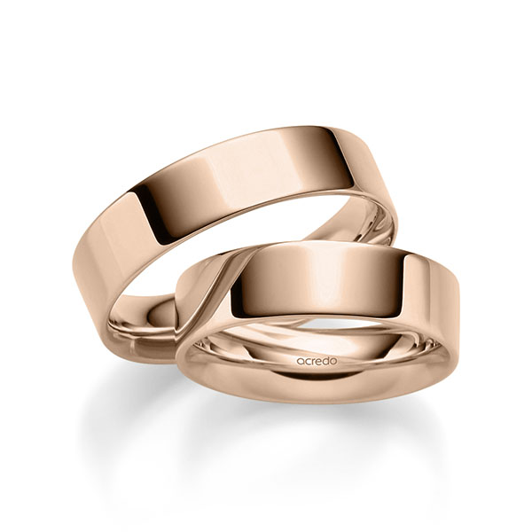 Paar klassische Trauringe/Eheringe in Rotgold 585 von acredo Paar klassische Trauringe/Eheringe in Rotgold 585 von acredo