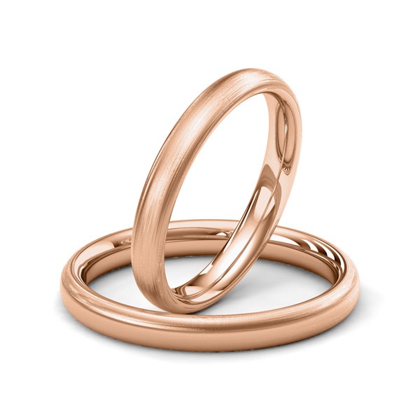 Paar klassische Trauringe/Eheringe in Rotgold 585 von Merii - M-1228-4 Paar klassische Trauringe/Eheringe in Rotgold 585 von Merii - M-1228-4
