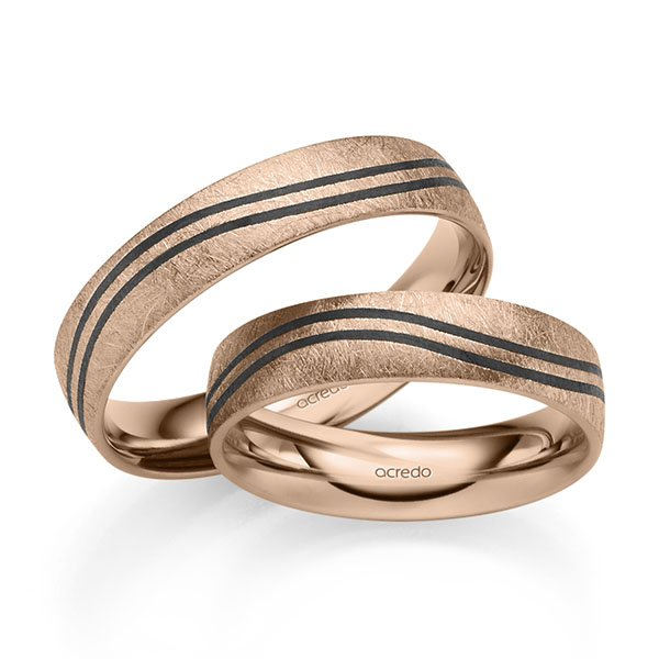 Paar klassische Trauringe/Eheringe in Rotgold 750 von acredo - S-1304-6 Paar klassische Trauringe/Eheringe in Rotgold 750 von acredo - S-1304-6