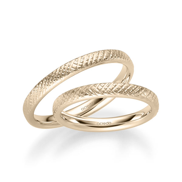 Paar klassische Trauringe/Eheringe in Signature Gold 375 von acredo - A-2311-1