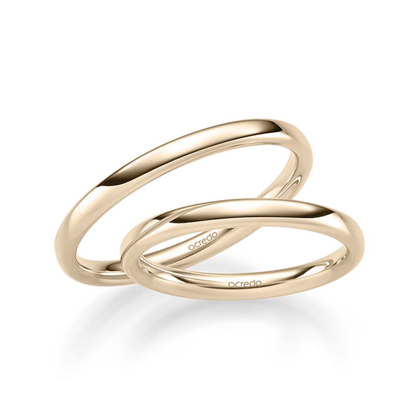 Paar klassische Trauringe/Eheringe in Signature Gold 375 von acredo - A-2316-1