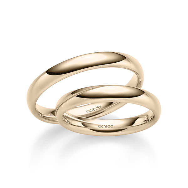 Paar klassische Trauringe/Eheringe in Signature Gold 585 von acredo - S-1292-1 Paar klassische Trauringe/Eheringe in Signature Gold 585 von acredo - S-1292-1