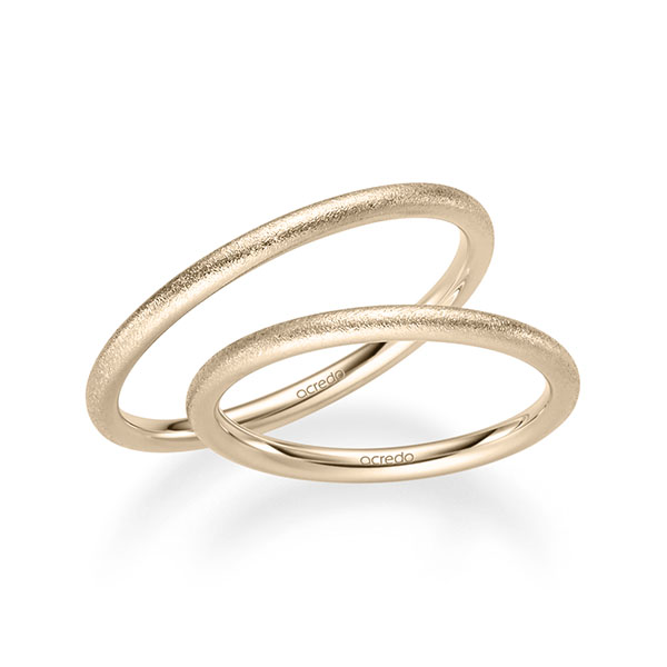 Paar klassische Trauringe/Eheringe in Signature Gold 750 von acredo - A-2309-1
