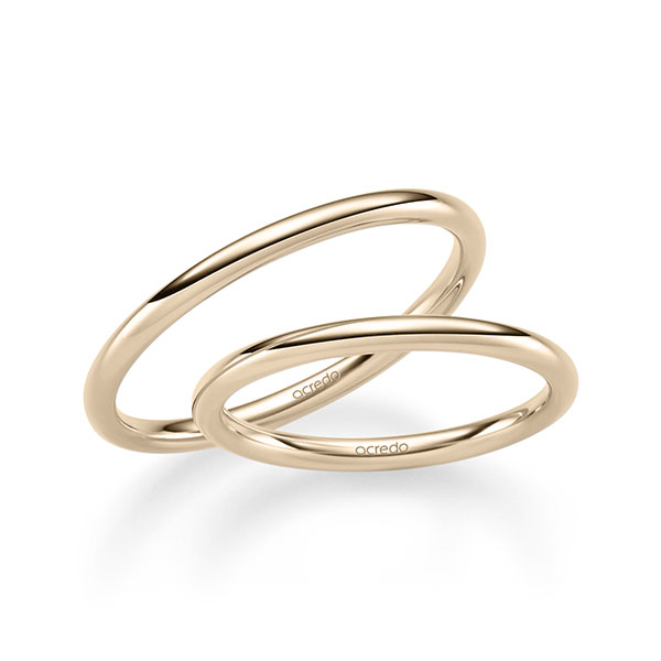 Paar klassische Trauringe/Eheringe in Signature Gold 750 von acredo - A-2315-1 Paar klassische Trauringe/Eheringe in Signature Gold 750 von acredo - A-2315-1