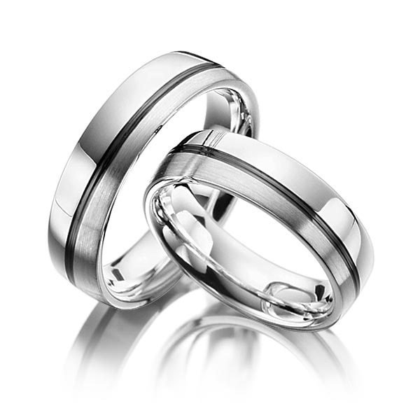 Paar klassische Trauringe/Eheringe in Silber 925 von Merii - M-1097-1 Paar klassische Trauringe/Eheringe in Silber 925 von Merii - M-1097-1