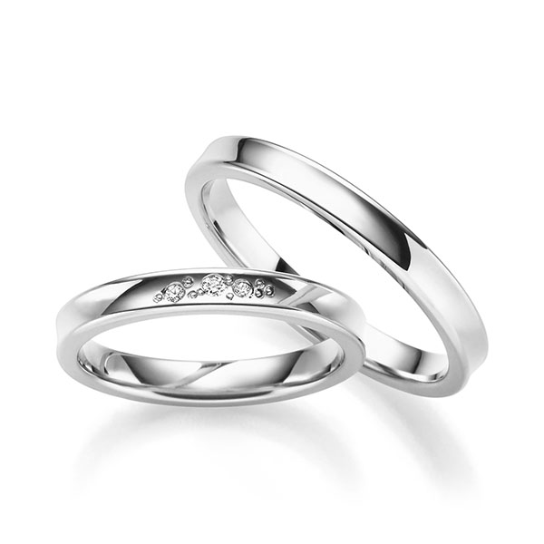 Paar klassische Trauringe/Eheringe in Weißgold 585 mit zus. 0,03 ct. Brillant tw, vs von 123GOLD - P-1171-5 Paar klassische Trauringe/Eheringe in Weißgold 585 mit zus. 0,03 ct. Brillant tw, vs von 123GOLD - P-1171-5