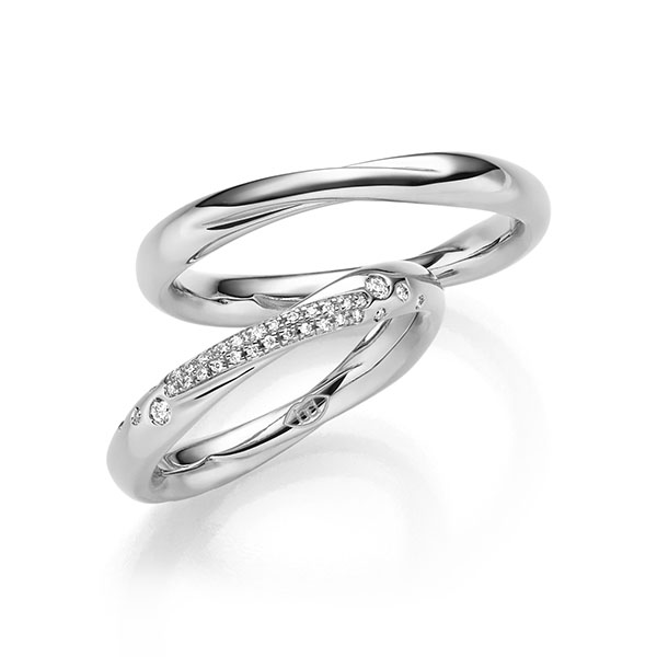 Paar klassische Trauringe/Eheringe in Weissgold 585 mit zus. 0,3 ct. Brillant tw, si - UQ-1123-1 Paar klassische Trauringe/Eheringe in Weissgold 585 mit zus. 0,3 ct. Brillant tw, si - UQ-1123-1
