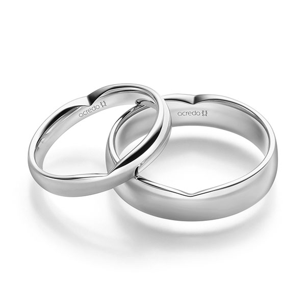 Paar klassische Trauringe/Eheringe in Weissgold 585 von acredo Paar klassische Trauringe/Eheringe in Weissgold 585 von acredo