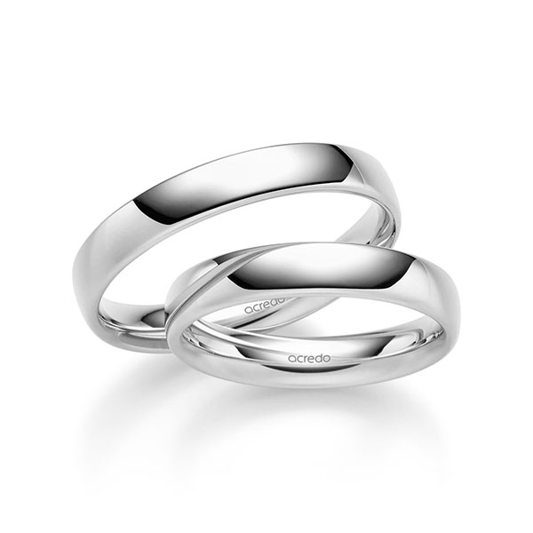 Paar klassische Trauringe/Eheringe in Weißgold 585 von acredo Paar klassische Trauringe/Eheringe in Weißgold 585 von acredo