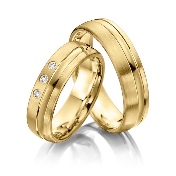 Pair classic wedding bands in Yellow gold 22K 916 1000 with in