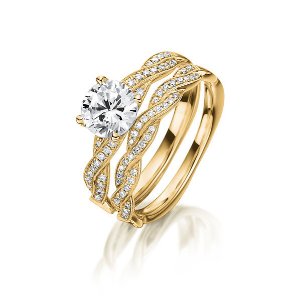 Ring-Set in geelgoud 18 kt. met 0,7 ct. + in totaal 0,21 ct. Briljant tw/si tw,vs van Steinberg - Q-1411-2 Ring-Set in geelgoud 18 kt. met 0,7 ct. + in totaal 0,21 ct. Briljant tw/si tw,vs van Steinberg - Q-1411-2