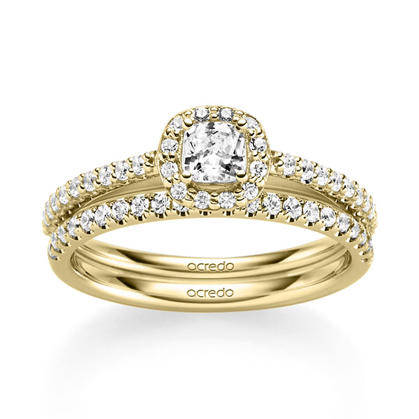Ring-Set in Gelbgold 585 mit 0,3 ct. + zus. 0,504 ct. Brillant tw, vs tw, si von acredo - A-2455-2