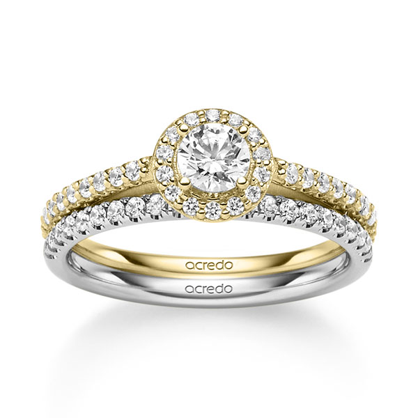 Ring-Set in Gelbgold 585 mit 0,3 ct. + zus. 0,518 ct. Brillant tw, vs tw, si von acredo - A-2457-6 Ring-Set in Gelbgold 585 mit 0,3 ct. + zus. 0,518 ct. Brillant tw, vs tw, si von acredo - A-2457-6