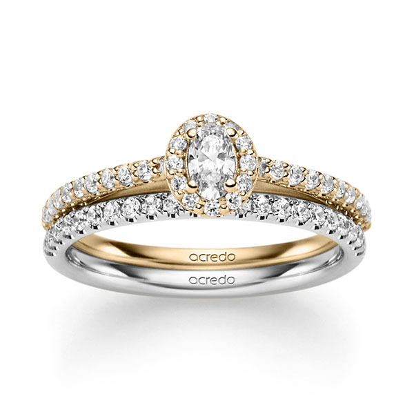 Ring-Set in Gelbgold 585 mit zus. 0,754 ct. Brillant tw, vs tw, si von acredo