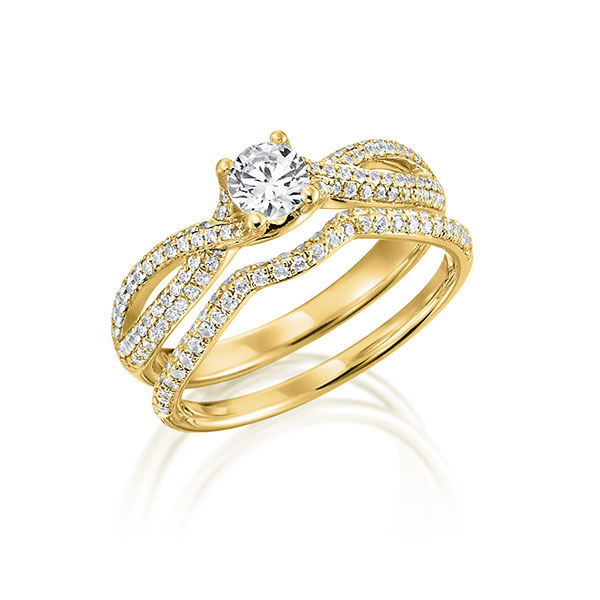 Ring-Set in Gelbgold 750 mit zus. 0,766 ct. Brillant tw, vs von Steinberg
