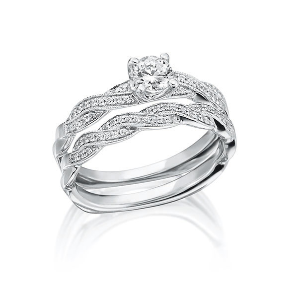 Ring-Set in platina 950 met in totaal 0,46 ct. Briljant tw,vs van Steinberg - Q-1411-9 Ring-Set in platina 950 met in totaal 0,46 ct. Briljant tw,vs van Steinberg - Q-1411-9