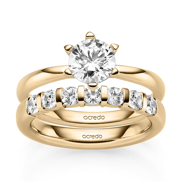 Ring-Set in Roségold 585 mit 1 ct. + zus. 0,7 ct. Brillant tw, si tw, vs von acredo - A-2466-3