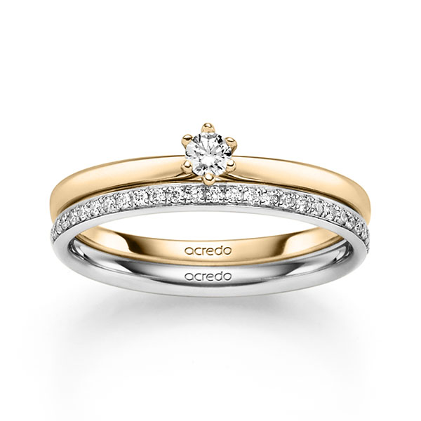 Ring-Set in Roségold 585 mit zus. 0,24 ct. Brillant tw, si von acredo