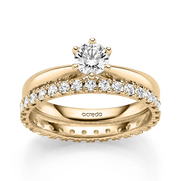 Ring-Set in Roségold 585 mit zus. 0,87 ct. Brillant tw, si tw, vs von acredo
