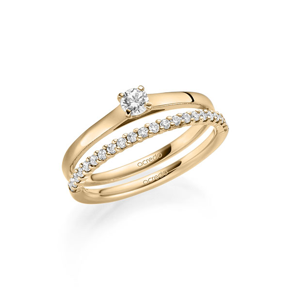 Ring-Set in roségoud 14 kt. met in totaal 0,36 ct. Briljant tw/si van acredo