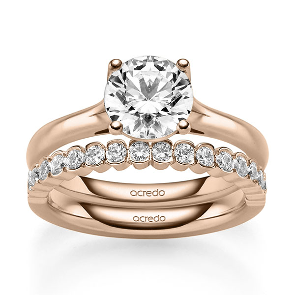 Ring-Set in Rotgold 585 mit 1,5 ct. + zus. 0,51 ct. Brillant tw, si von acredo - A-2477-5 Ring-Set in Rotgold 585 mit 1,5 ct. + zus. 0,51 ct. Brillant tw, si von acredo - A-2477-5