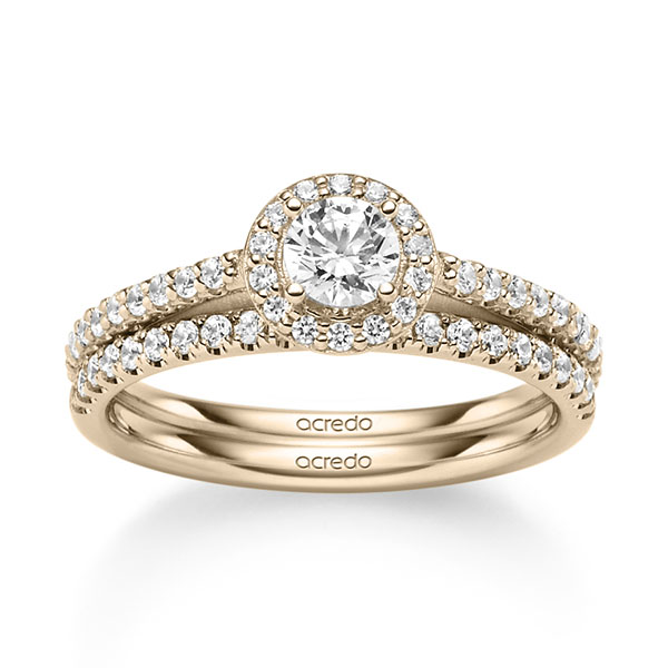 Ring-Set in Signature Gold 585 met 0,3 ct. + in totaal 0,518 ct. Briljant tw,vs tw/si van acredo - A-2457-4 Ring-Set in Signature Gold 585 met 0,3 ct. + in totaal 0,518 ct. Briljant tw,vs tw/si van acredo - A-2457-4