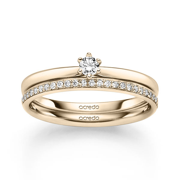 Ring-Set in Signature Gold 585 mit zus. 0,24 ct. Brillant tw, si von acredo - A-2460-4