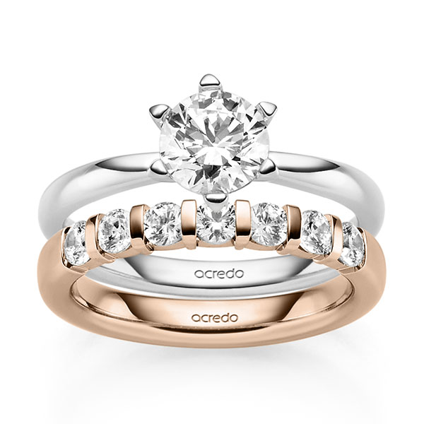 Ring-Set in Weißgold 585 mit 1 ct. + zus. 0,7 ct. Brillant tw, si tw, vs von acredo - A-2466-9 Ring-Set in Weißgold 585 mit 1 ct. + zus. 0,7 ct. Brillant tw, si tw, vs von acredo - A-2466-9
