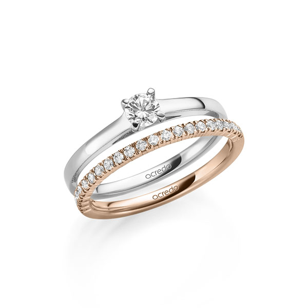 Ring-Set in Weißgold 585 mit zus. 0,47 ct. Brillant tw, si tw, vs von acredo