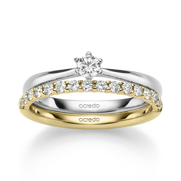 Ring-Set in Weißgold 585 mit zus. 0,47 ct. Brillant tw, si von acredo