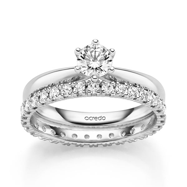 Ring-Set in Weissgold 585 mit zus. 0,87 ct. Brillant tw, si tw, vs von acredo - A-2464-1