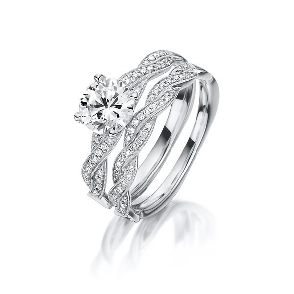Ring-Set in Weissgold 750 mit 0,7 ct. + zus. 0,21 ct. Brillant tw, si tw, vs von Steinberg