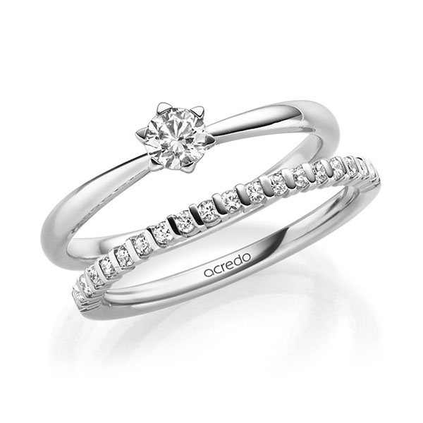 Ring-Set in witgoud 14 kt. met in totaal 0,46 ct. Briljant tw/si tw,vs van acredo