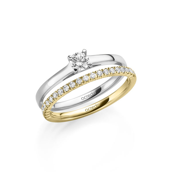 Ring-Set in witgoud 14 kt. met in totaal 0,47 ct. Briljant tw/si tw,vs van acredo