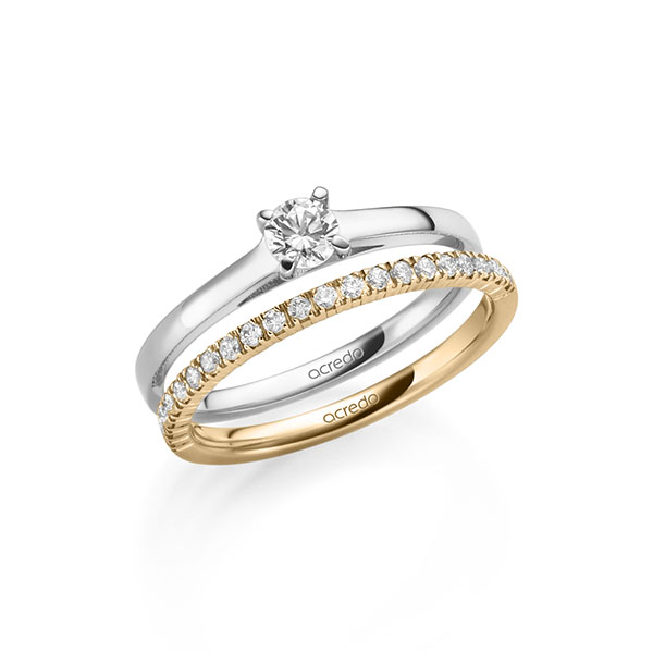 Ring-Set in witgoud 14 kt. met in totaal 0,47 ct. Briljant tw/si tw,vs van acredo