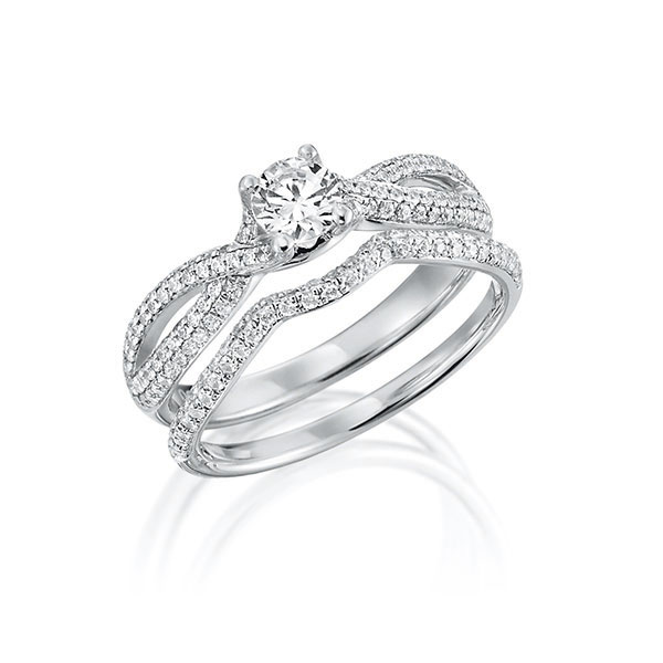 Ring-Set in witgoud 18 kt. met in totaal 0,77 ct. Briljant tw,vs van Steinberg - Q-1409-4 Ring-Set in witgoud 18 kt. met in totaal 0,77 ct. Briljant tw,vs van Steinberg - Q-1409-4