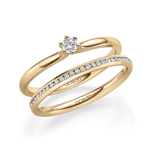 ring set in Rosé gold 14K (585/1000) with in total 0,24 ct. brilliant tw,si by acredo - A-2297-4 ring set in Rosé gold 14K (585/1000) with in total 0,24 ct. brilliant tw,si by acredo - A-2297-4
