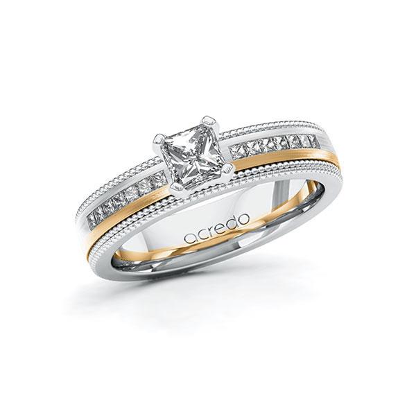 Verlobungsring Diamantring 0,92ct. G VS & tw, si Weißgold 585 Roségold 585 