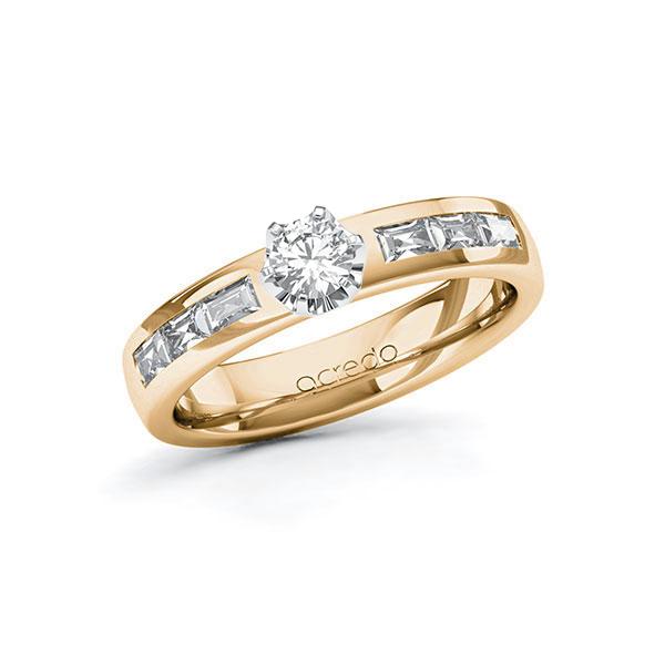 Verlobungsring Diamantring 0,73ct. tw, si & Roségold 585 Weißgold 585 