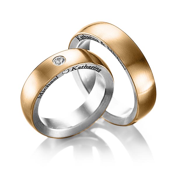 Set Bicolor trouwringen in buiten roségoud 18 kt. , binnen platina 950 met in totaal 0,11 ct. Briljant tw/si van Eternal Touch - Y-1153-16 Set Bicolor trouwringen in buiten roségoud 18 kt. , binnen platina 950 met in totaal 0,11 ct. Briljant tw/si van Eternal Touch - Y-1153-16