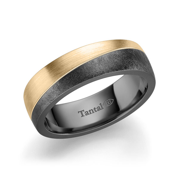 Set Bicolor trouwringen in inside Tantalum , outside roségoud 14 kt. Tantalum 