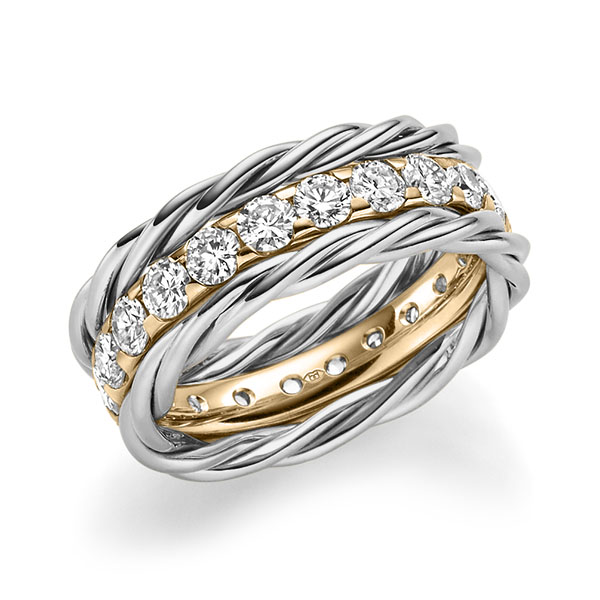 Set in 600 Platinahoudend metaal (60%) met in totaal 1,98 ct. Briljant tw/si van Merii - M-1302-27