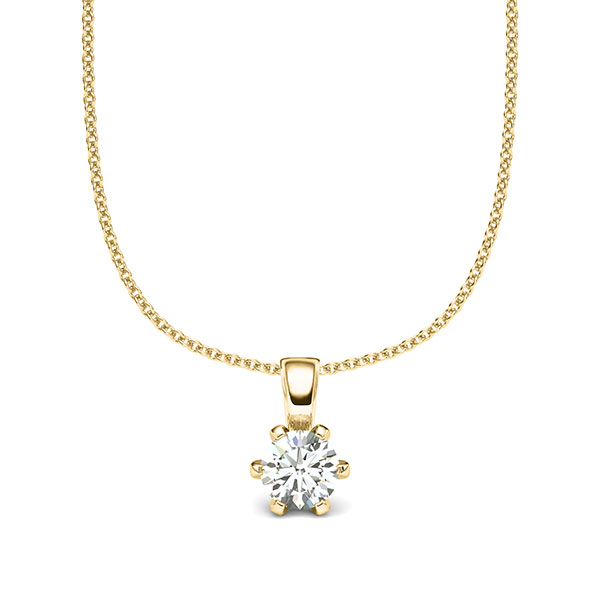 Set in geelgoud 14 kt. met 0,4 ct. Briljant tw/si van acredo - A-2060-29 Set in geelgoud 14 kt. met 0,4 ct. Briljant tw/si van acredo - A-2060-29