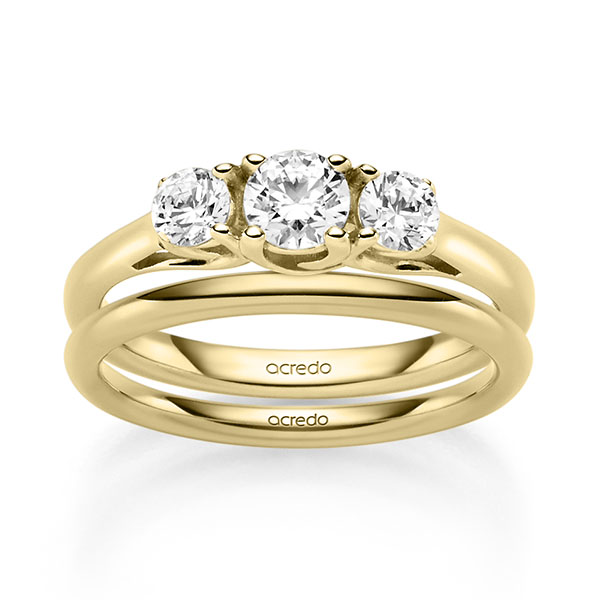 Set in geelgoud 14 kt. met 0,4 ct. + in totaal 0,4 ct. Briljant tw/si van acredo - A-2458-6 Set in geelgoud 14 kt. met 0,4 ct. + in totaal 0,4 ct. Briljant tw/si van acredo - A-2458-6