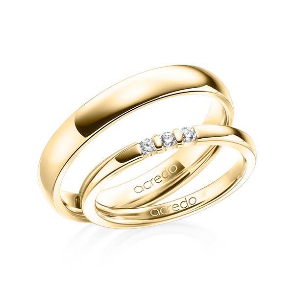 Set in geelgoud 14 kt. met in totaal 0,09 ct. Briljant tw,vs van acredo - A-1307-2