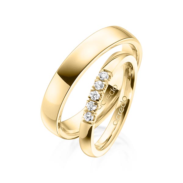 Set in geelgoud 14 kt. met in totaal 0,15 ct. Briljant tw,vs van acredo - A-1316-2