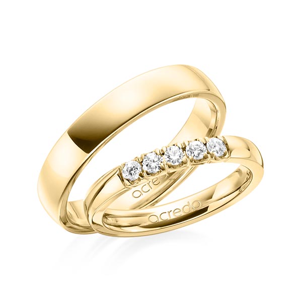 Set in geelgoud 14 kt. met in totaal 0,25 ct. Briljant tw,vs van acredo - A-1317-2