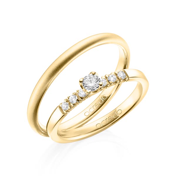 Set in geelgoud 14 kt. met in totaal 0,27 ct. Briljanten tw/si van acredo