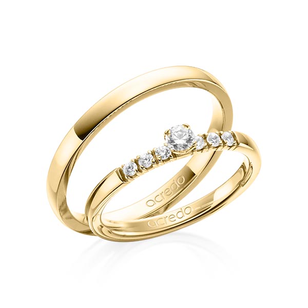 Set in geelgoud 14 kt. met in totaal 0,27 ct. Briljanten tw/si van acredo - A-1383-3